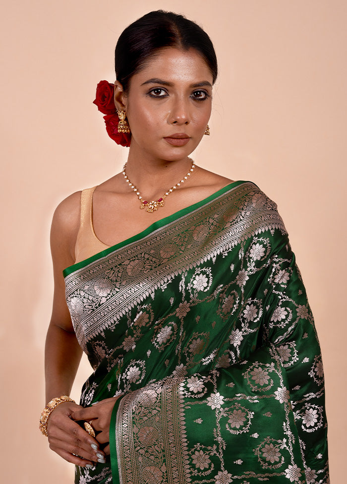 Green Katan Silk Saree With Blouse Piece Clearance Deals