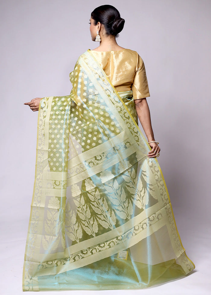 Green Tissue Silk Saree With Blouse Piece Outlet Buy