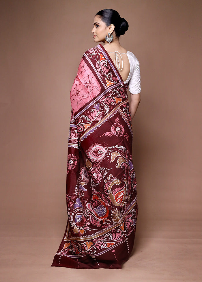 Pink Pure Bishnupuri Silk Saree Without Blouse Piece Many Kinds Of Online