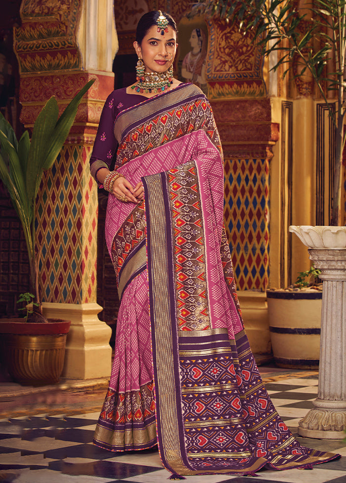 Purple Spun Silk Saree With Blouse Piece Free Shipping Deals