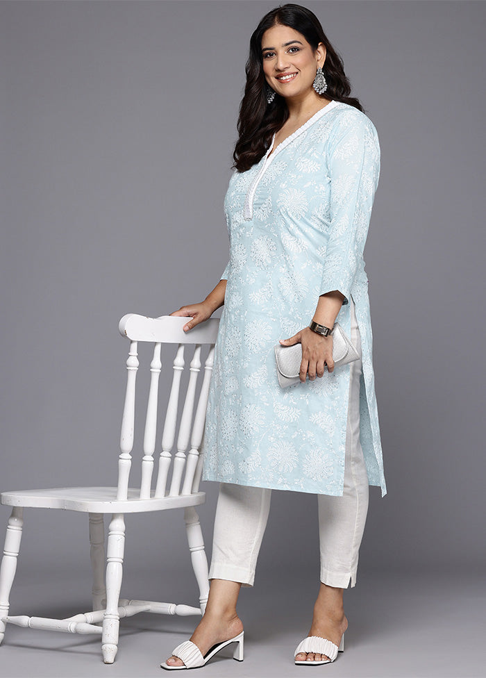 Blue Readymade Cotton Kurti Free Shipping Fake