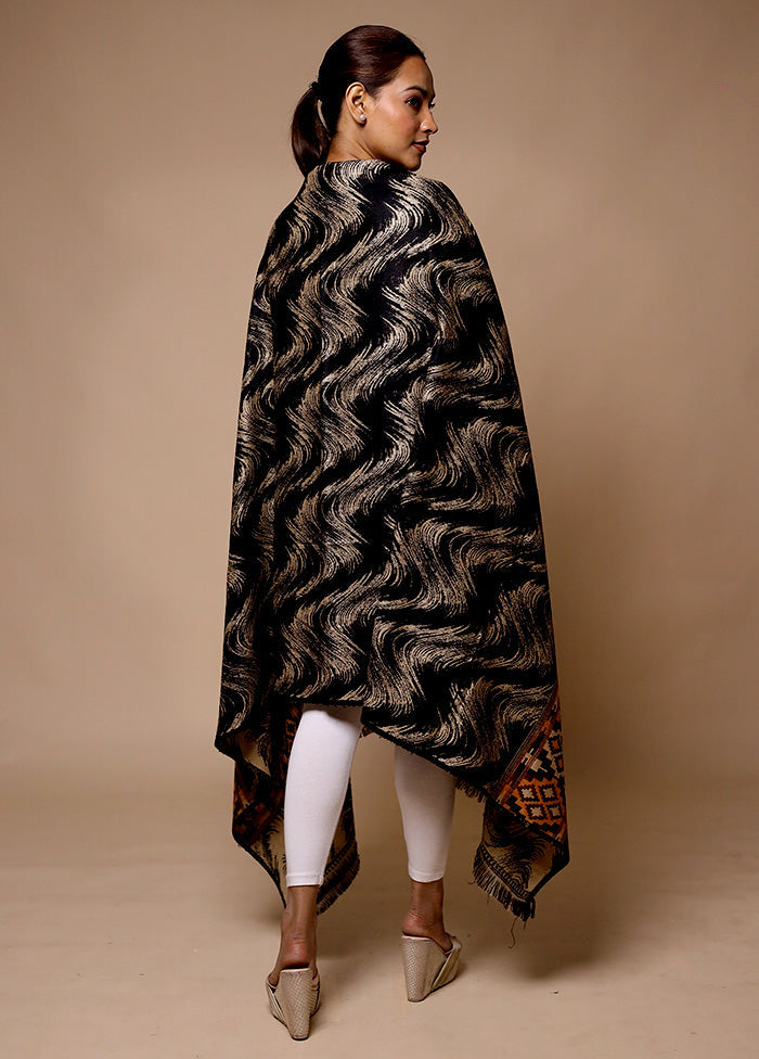 Black Woven Work Shawl Discount Best Store To Get