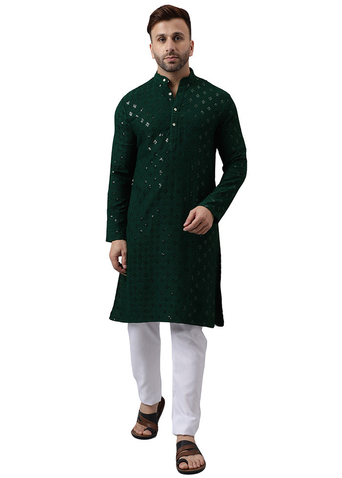 2 Pc Green Silk Kurta Pajama Set Buy Cheap 100% Original