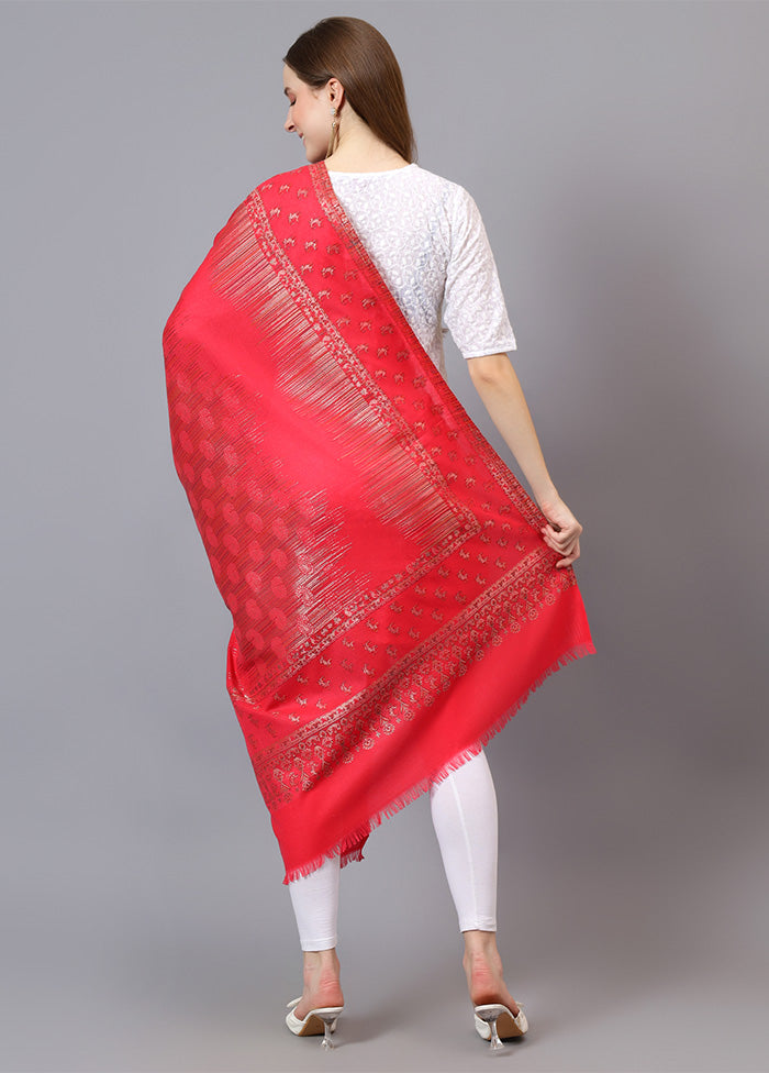 Red Fine Wool Shawl Cheap Sale New