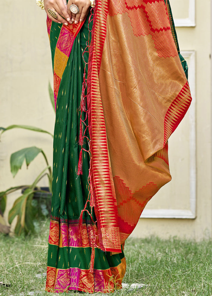 Green Dupion Silk Saree With Blouse Piece Manchester Cheap Pice