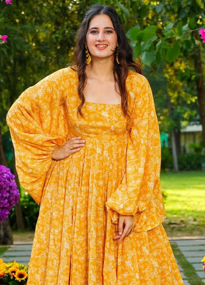 Yellow Readymade Georgette Indian Dress Buy Cheap Cheapest