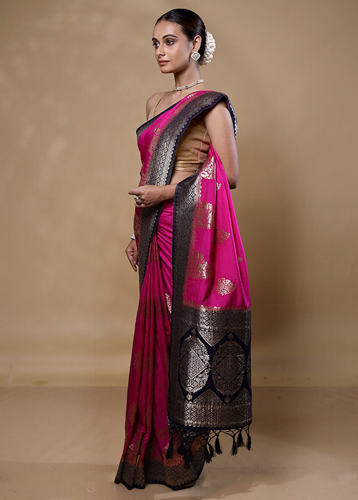 Pink Dupion Silk Saree With Blouse Piece Pices Cheap Pice