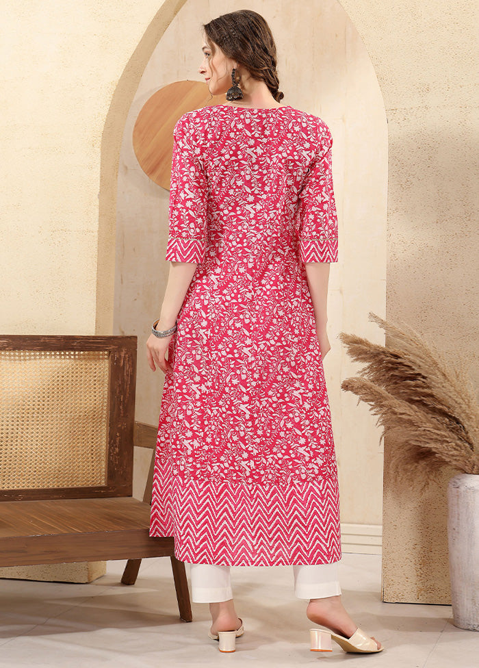 Pink Readymade Cotton Long Kurti Cheap Geniue Stockist