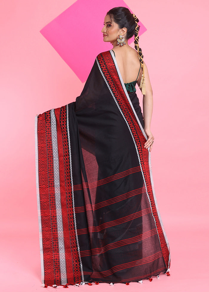 Black Cotton Saree With Blouse Piece With Paypal Low Pice