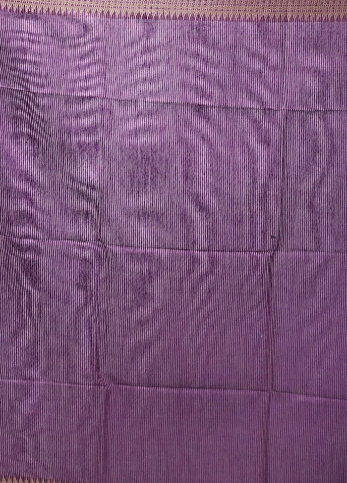 Purple Tussar Silk Saree With Blouse Piece 2025 Sale Online