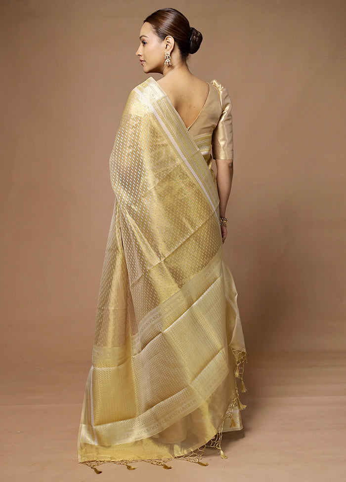 Golden Tissue Silk Saree With Blouse Piece Buy Cheap Visit