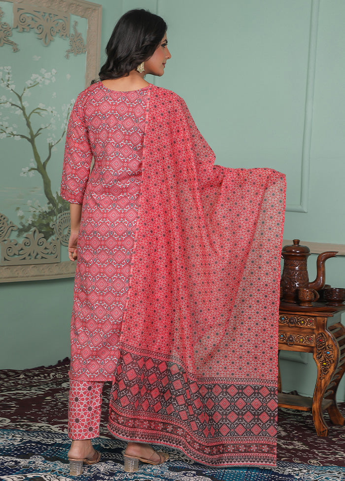 3 Pc Pink Readymade Rayon Dupatta Suit Set With Paypal Cheap Online