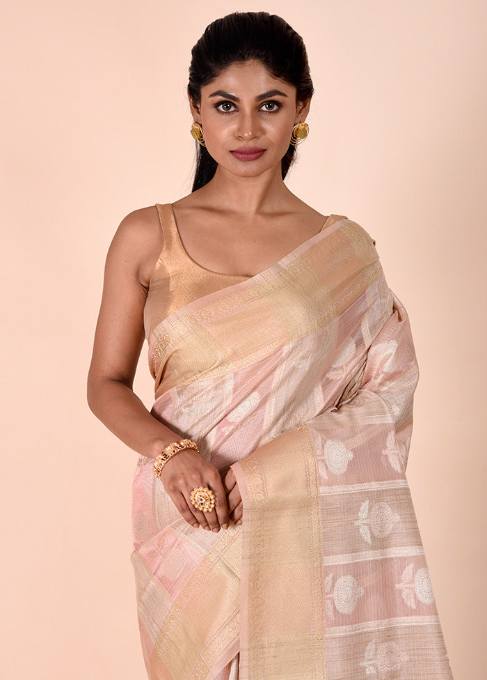 Pink Tissue Silk Saree With Blouse Piece Cheapest For Sale