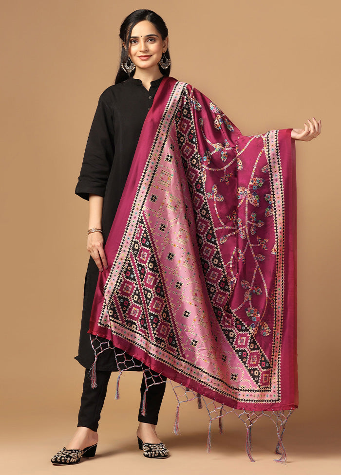 Burgundy Art Silk Dupatta Recommend