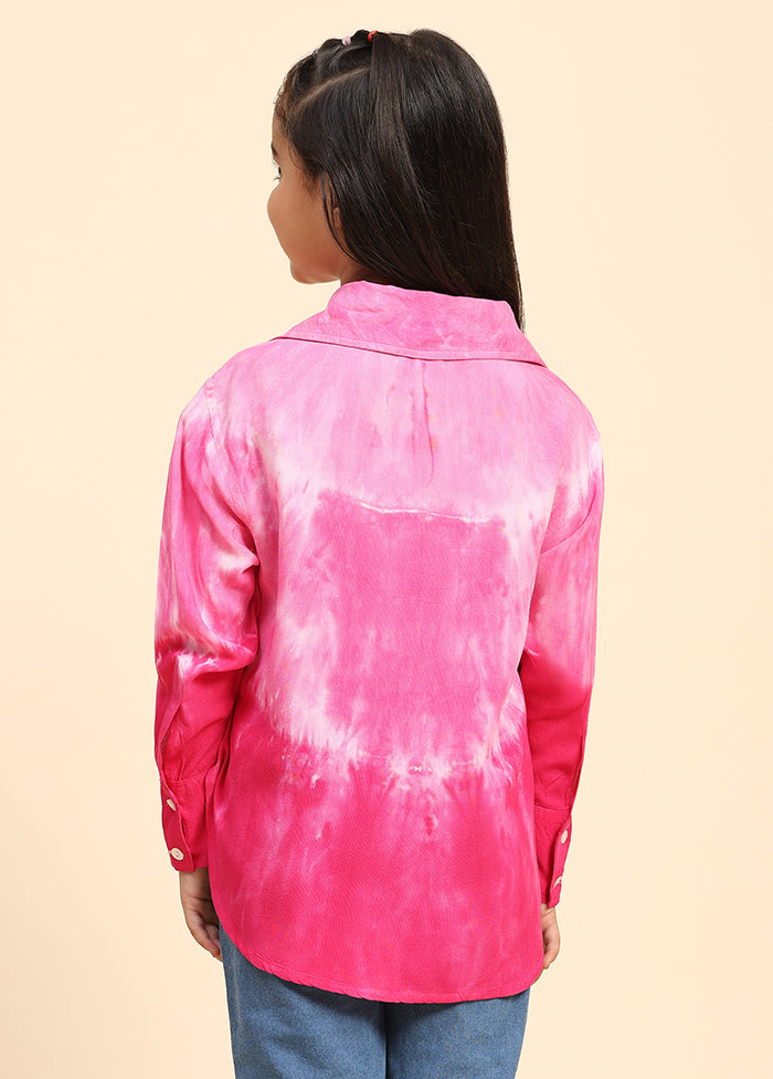 Pink Rayon Full Sleeves Collar Neckshape Shirt Clearance Genuine