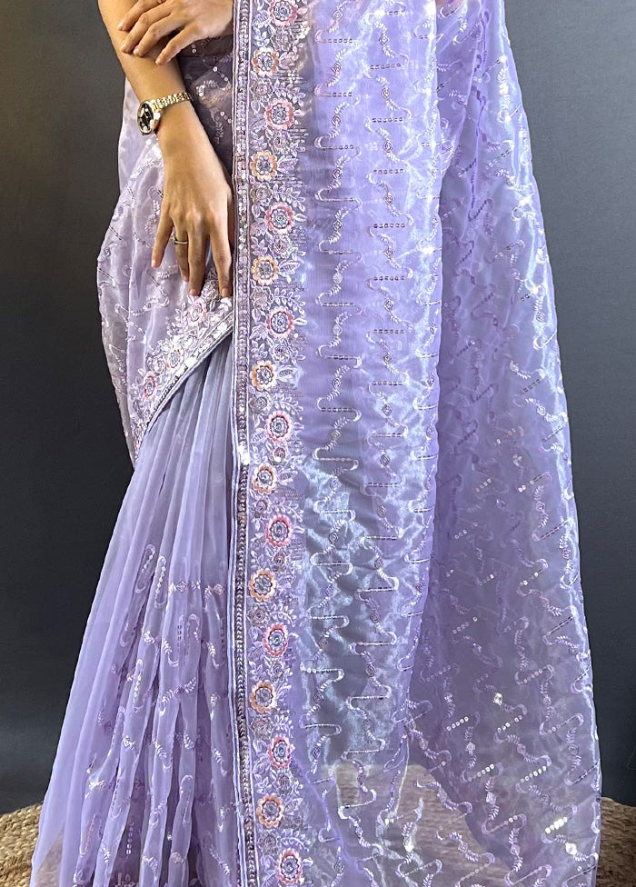 Purple Net Net Saree With Blouse Piece Store Sale Online