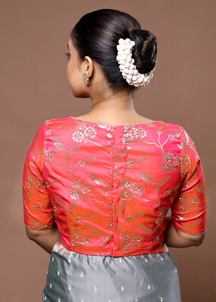 Peach Brocade Designer Blouse Get Authentic For Sale