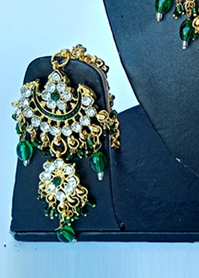 Green Alloy Cz Stone Jewellery Set Cheap Sale Inexpensive