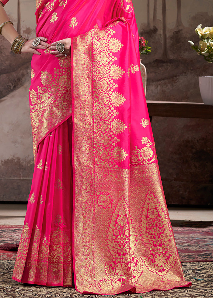 Pink Spun Silk Saree With Blouse Piece Shop Offer For Sale