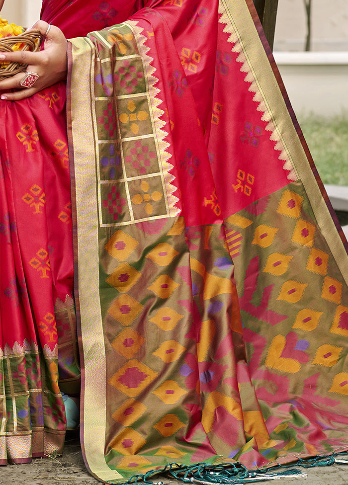 Pink Spun Silk Saree With Blouse Piece Online Sale