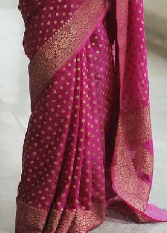 Purple Banarasi Silk Saree With Blouse Piece 2025 Cheap Pice