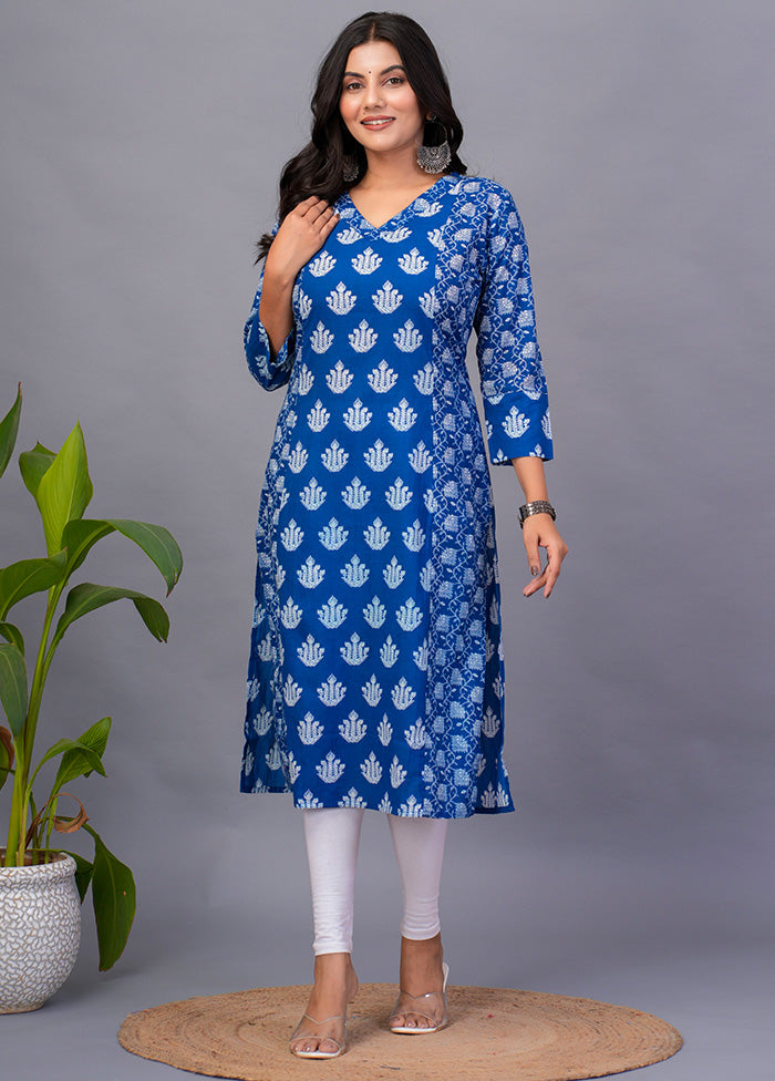 Blue Readymade Cotton Kurti Big Sale Sale Online