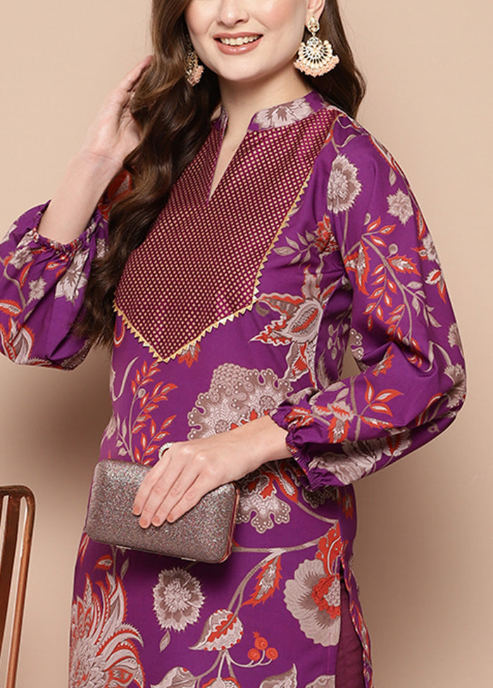 Purple Readymade Silk Tunic For Sale 2025