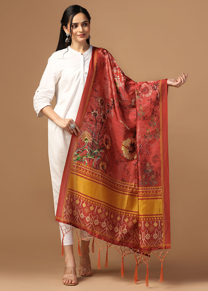 Rust Art Silk Dupatta Tumblr Sale Online