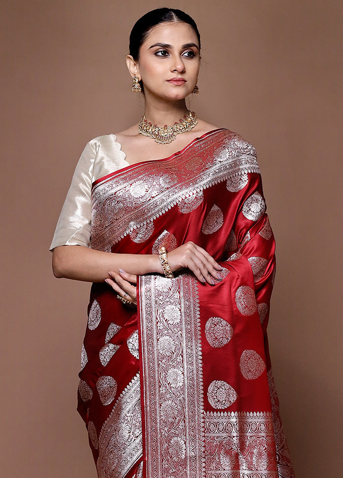 Red Banarasi Silk Saree With Blouse Piece Clearance How Much