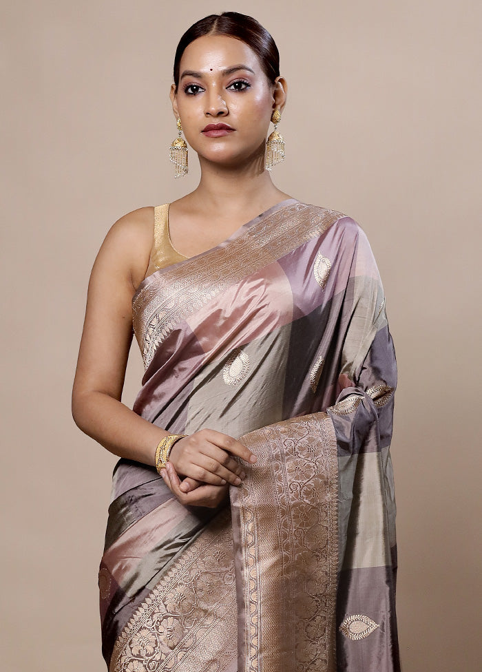 Grey Handloom Katan Pure Silk Saree With Blouse Piece Buy Cheap With Credit Card