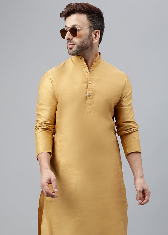 2 Pc Cream Dupion Silk Kurta Pajama Set Sale Low Shipping Fee