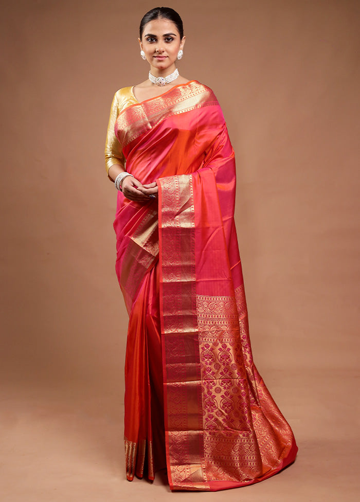 Red Handloom Kanjivaram Pure Silk Saree With Blouse Piece Footlocker Online