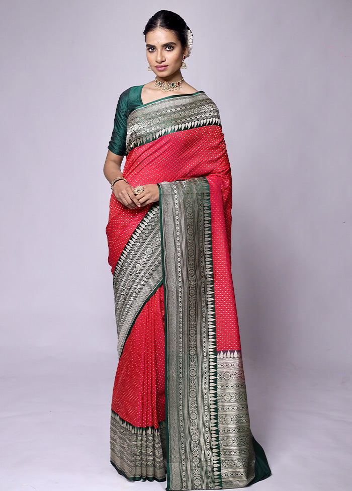 Red Dupion Silk Saree With Blouse Piece Ebay Cheap Pice