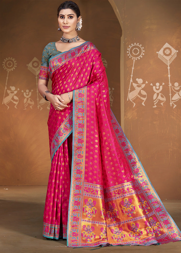 Pink Spun Silk Saree With Blouse Piece Buy Cheap Eastbay