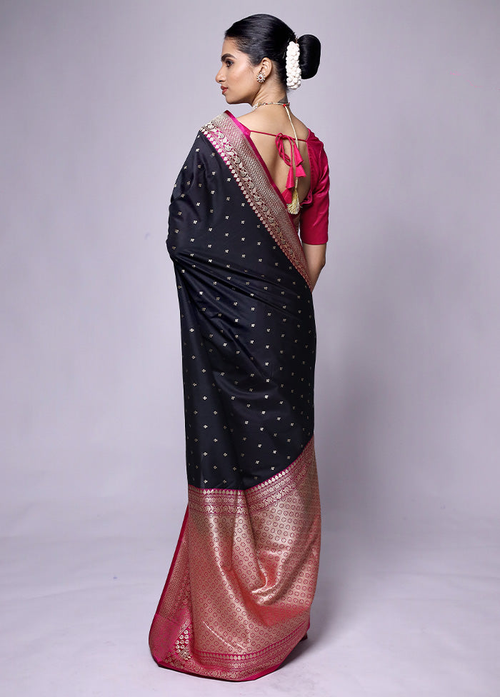 Black Dupion Silk Saree With Blouse Piece Buy Cheap Pay With Visa