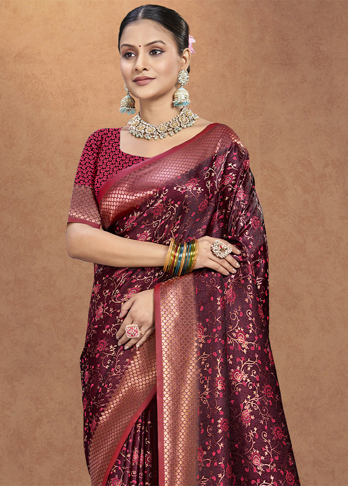 Pink Spun Silk Saree With Blouse Piece Largest Supplier