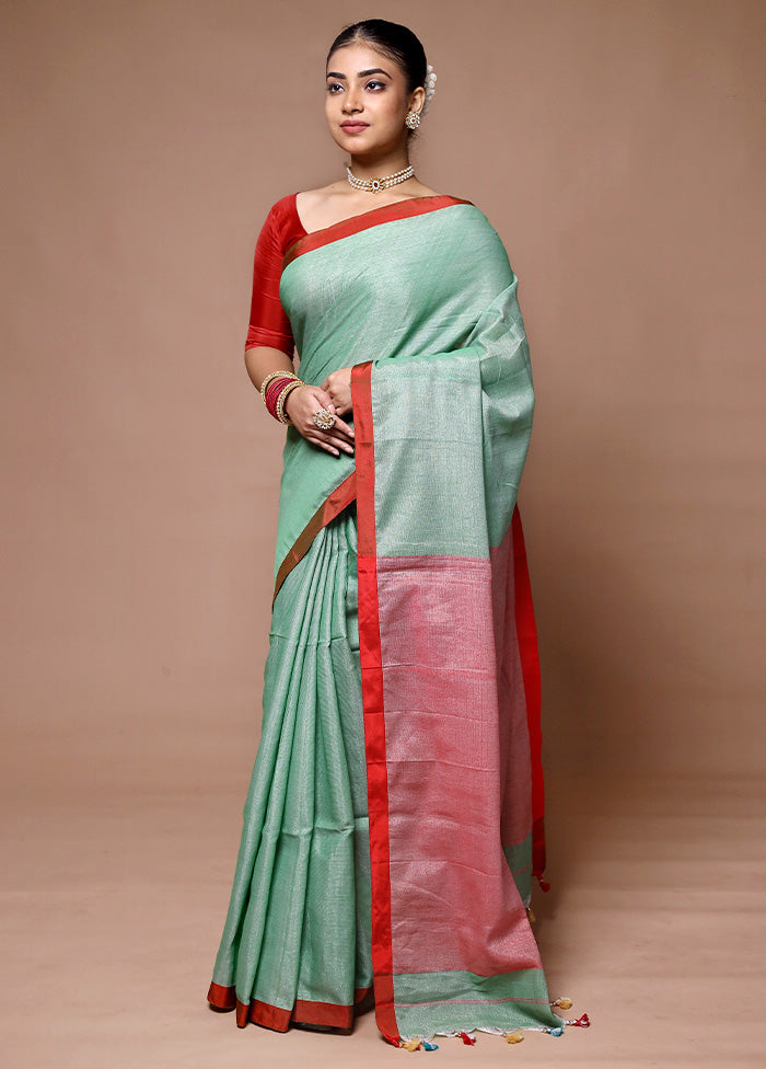 Green Matka Silk Saree With Blouse Piece Genuine Sale Online