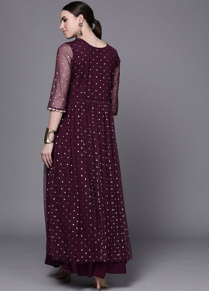 Wine Readymade Net Indian Dress Cheap Sale Reliable