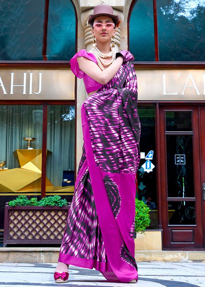 Multicolor Satin Silk Saree With Blouse Piece Free Shipping For Sale