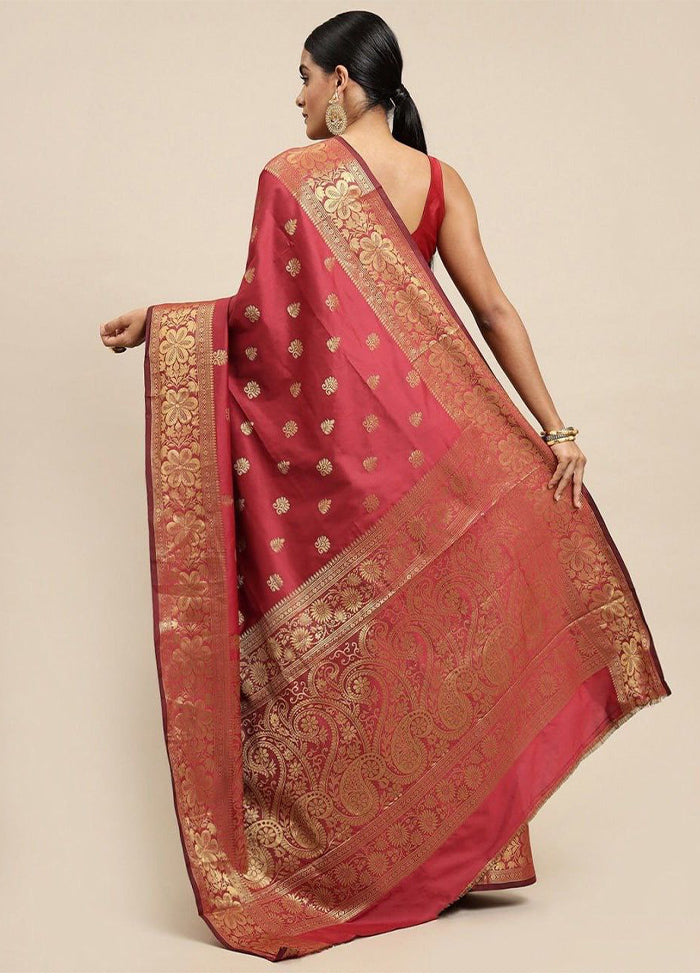 Red Banarasi Silk Saree With Blouse Piece Clearance Online Fake