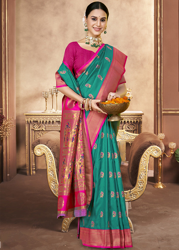 Green Spun Silk Saree With Blouse Piece Extremely Cheap Pice