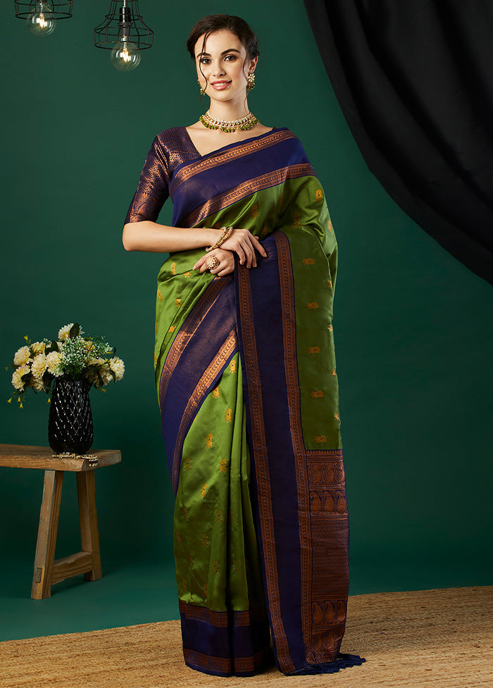 Green Banarasi Silk Saree With Blouse Piece Sale Amazon