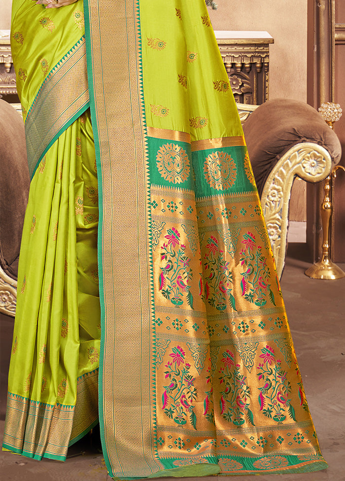 Green Spun Silk Saree With Blouse Piece Discount Explore