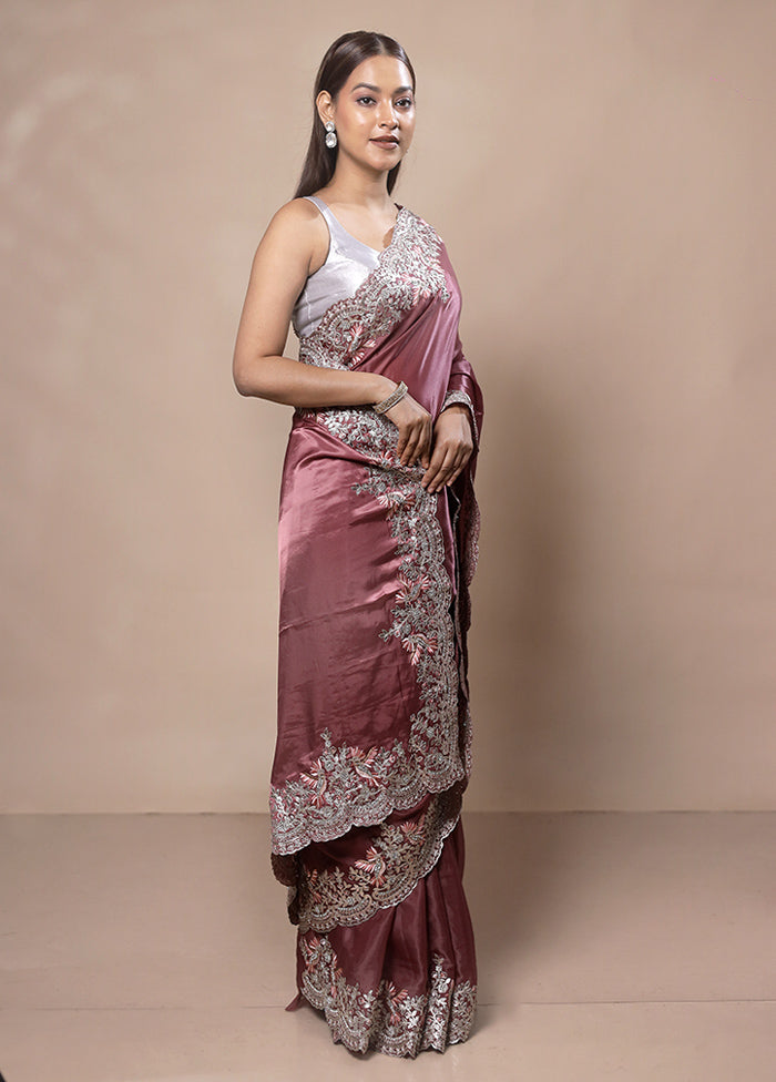 Peach Silk Saree With Blouse Piece Sale Official