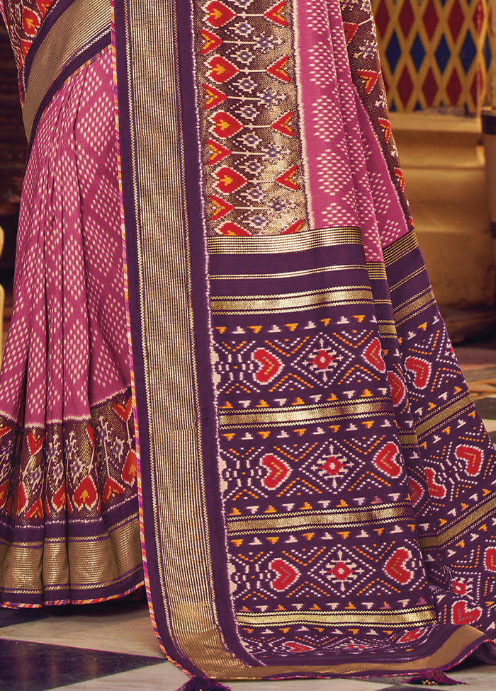 Purple Spun Silk Saree With Blouse Piece Free Shipping Deals