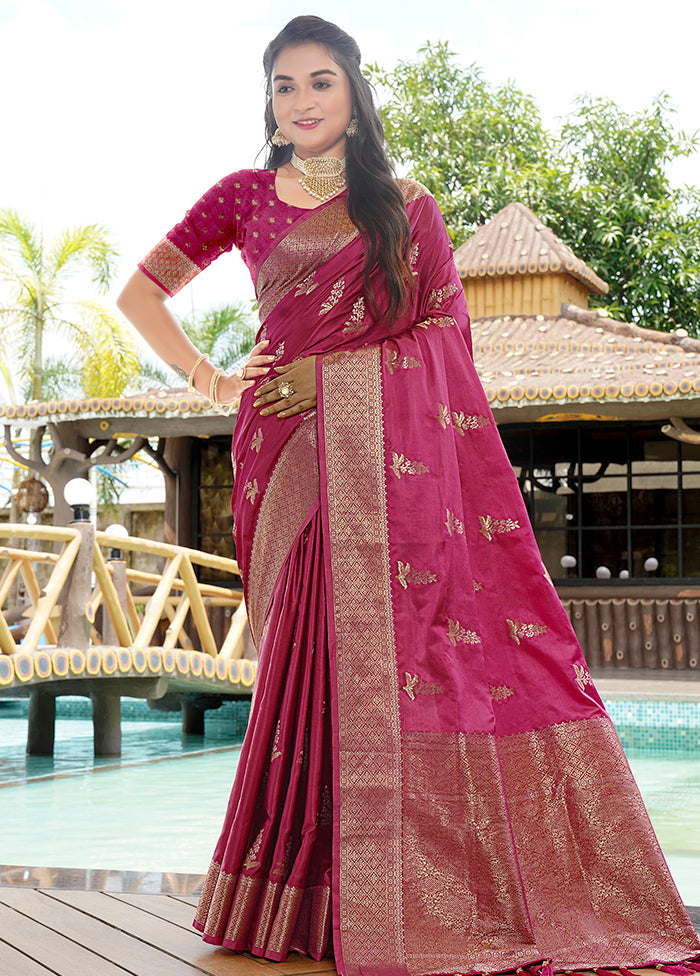 Wine Satin Silk Saree With Blouse Piece Free Shipping 100% Original