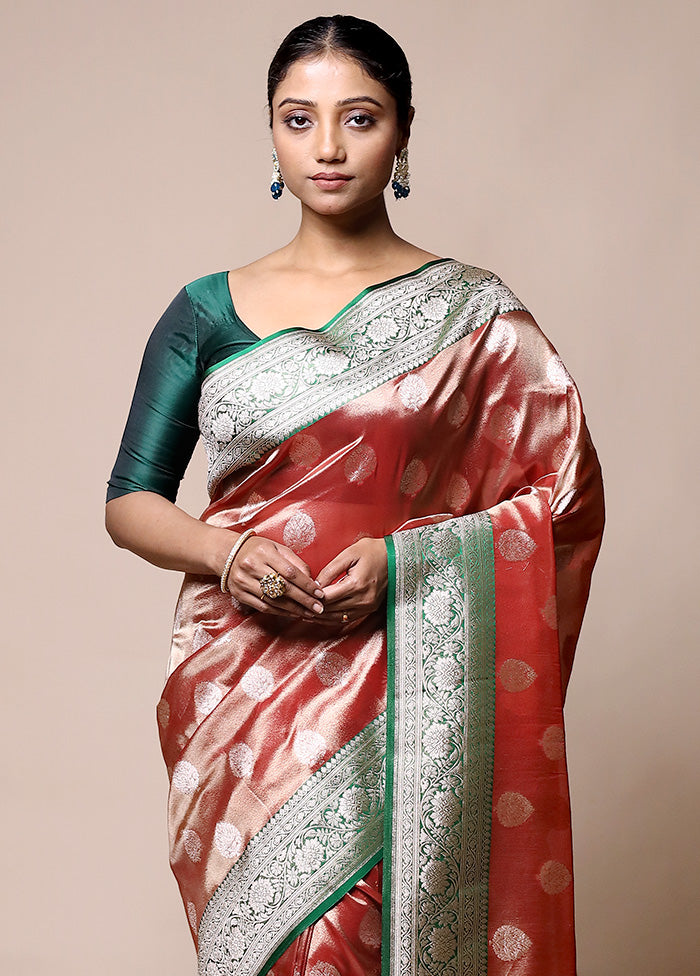 Red Tissue Silk Saree With Blouse Piece Websites For Sale