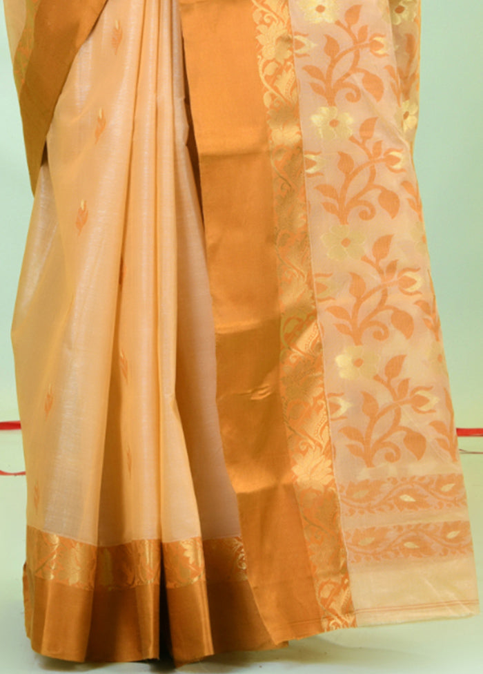 Beige Tussar Silk Texture Motifs Woven Saree Without Blouse Piece Free Shipping Best Place