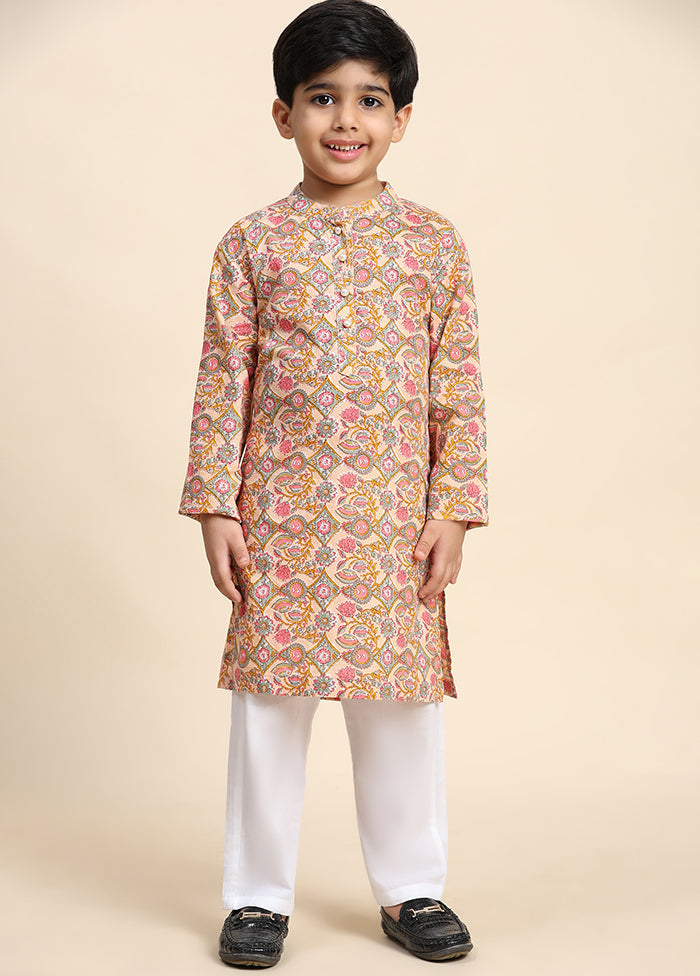 Multicolor Cotton Full Sleeves Collar Neckshape Kurta Pajama Set Wide Range Of Online