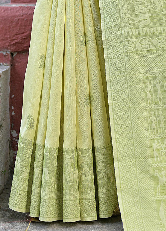 Light Green Spun Silk Saree With Blouse Piece Find Great For Sale